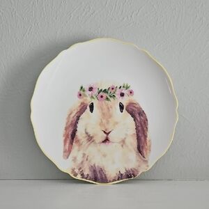NWT Michaels Ashland Bunny With Floral Crown Novelty Plate